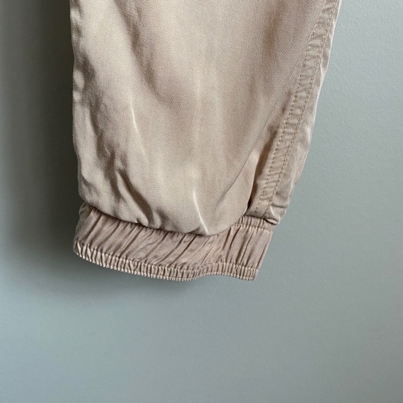 Garage 100% Tencel Light Tan Elastic High Waist Paper Bag Jogger Pants XS - Picture 4 of 14